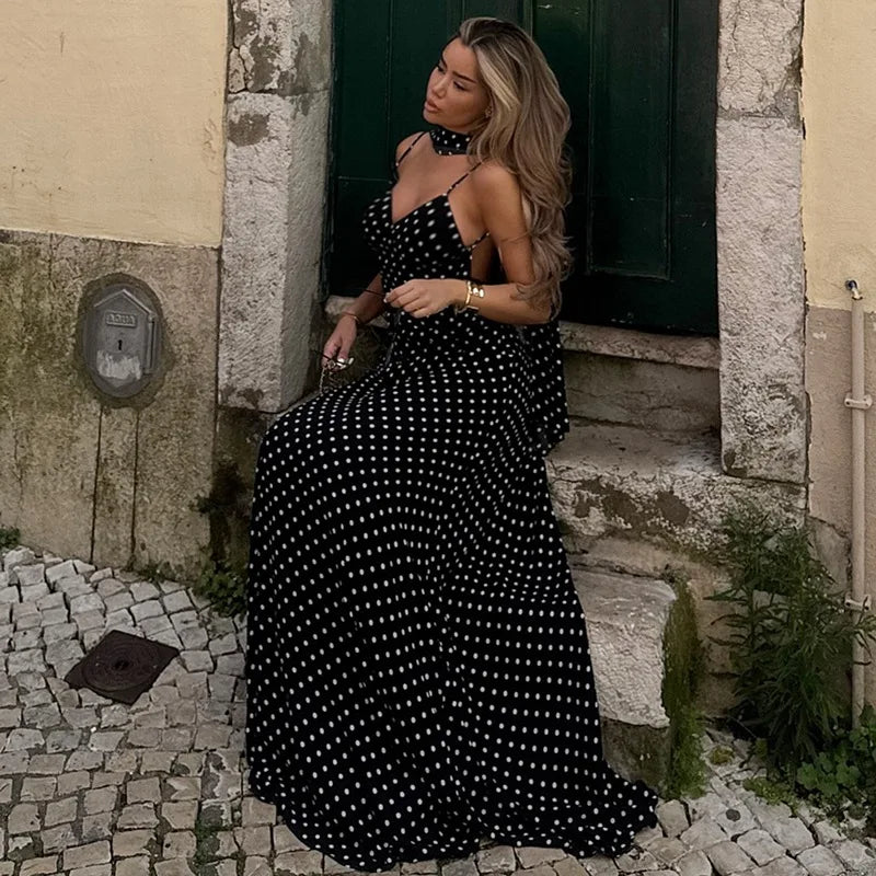 MARIA POLKA DOT MAXI DRESS