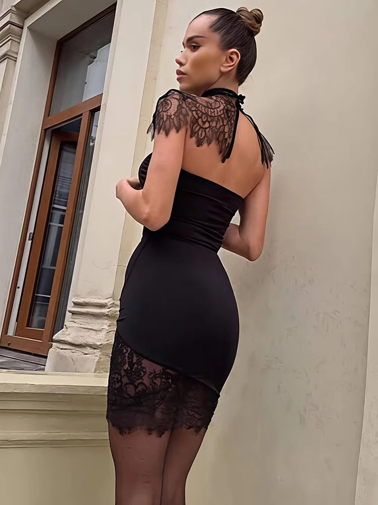 Amber Lace Mini Dress