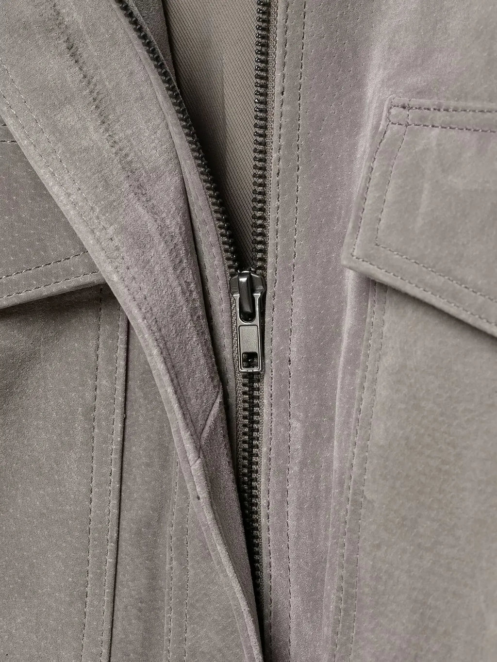 Hannah Cropped Suede Bomber Jacket