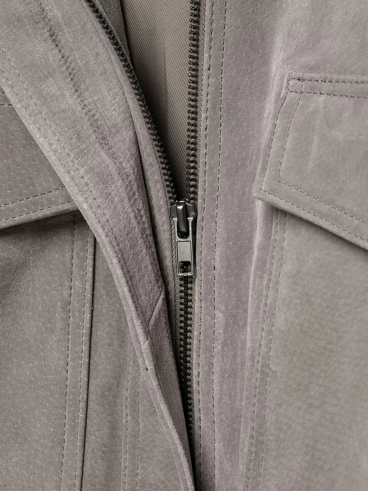 Hannah Cropped Suede Bomber Jacket