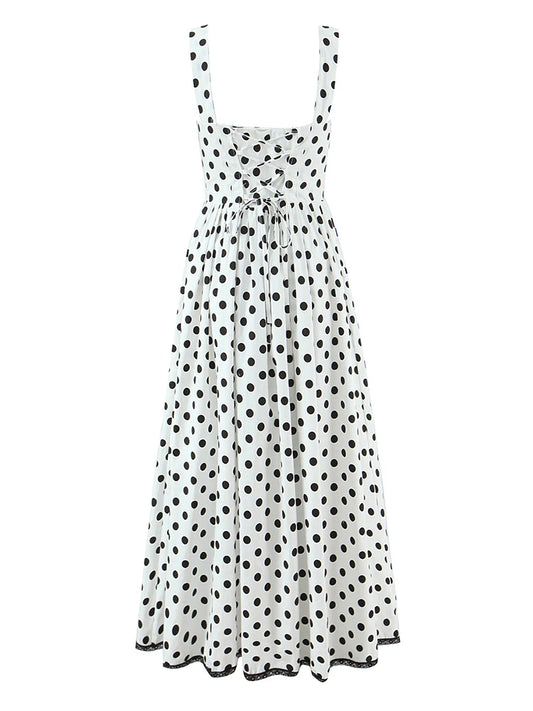 ENSLE POLKA DOT MIDI DRESS
