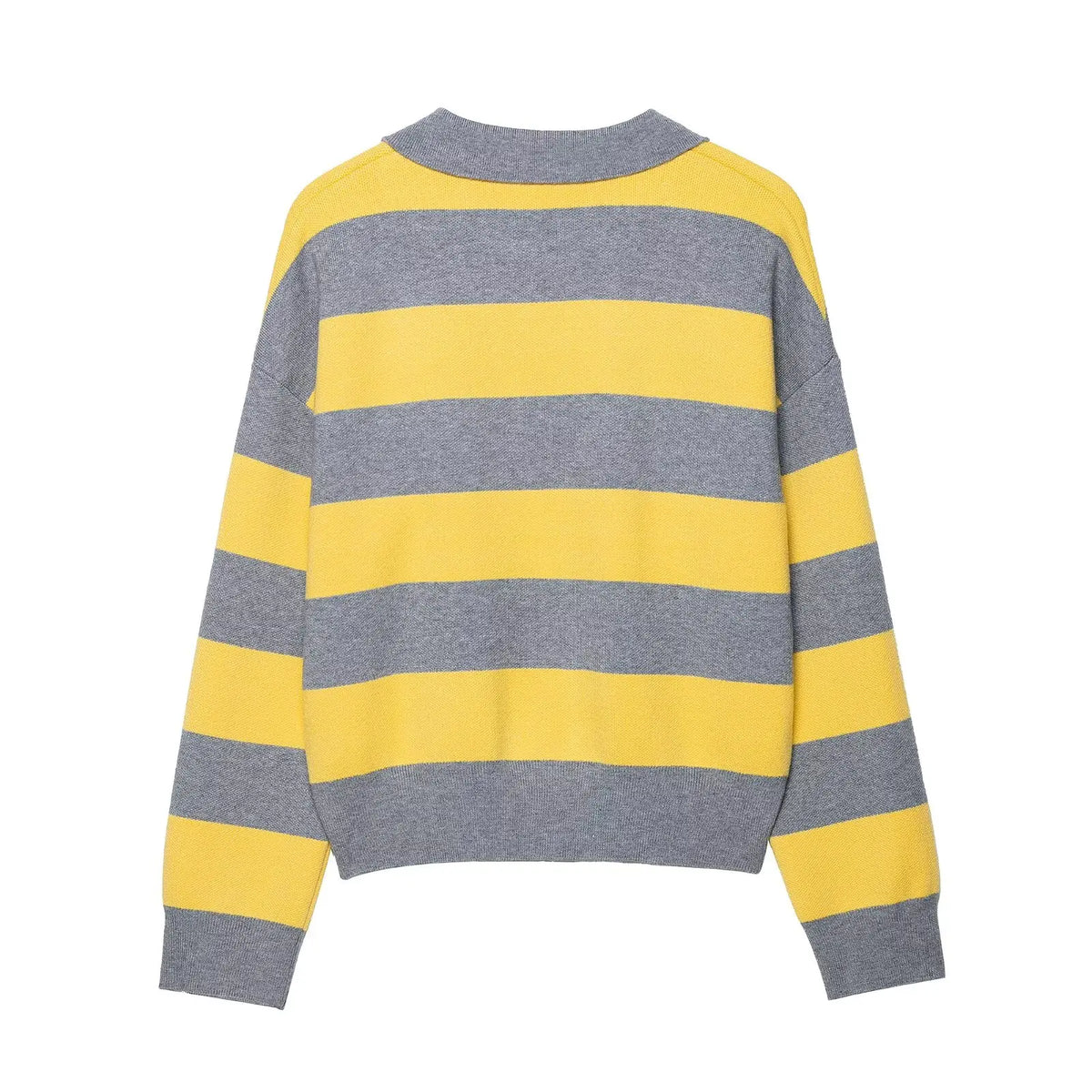 Joelene Striped Polo Collar Knit Sweater
