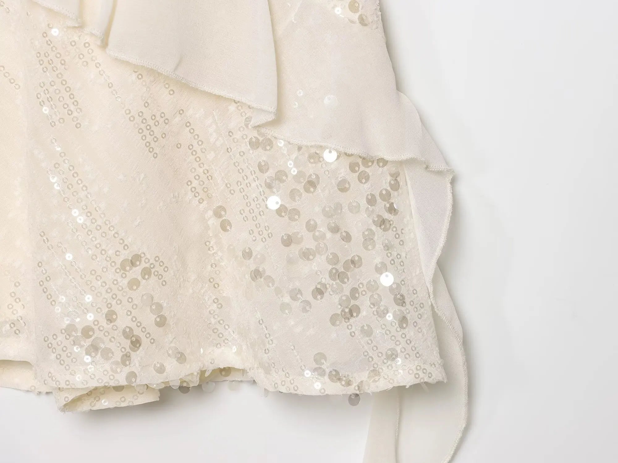 LELI SEQUIN RUFFLE MINI DRESS