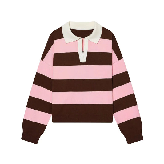Maia Polo Striped Sweater