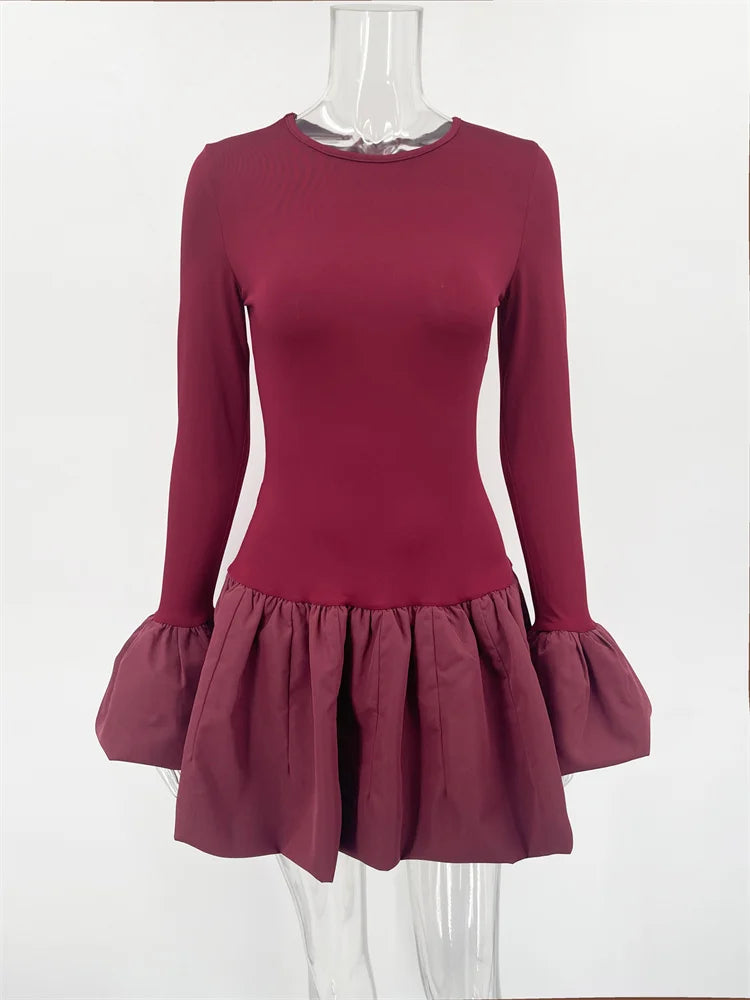 GOCI RUFFLED MINI DRESS