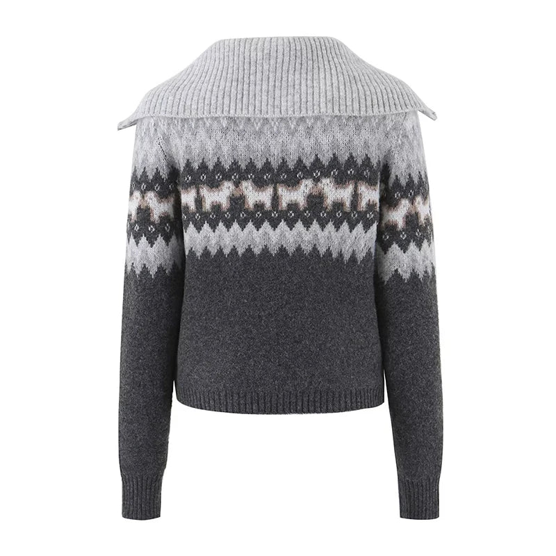 Aurora Nordic Fair Isle Zip-Up Cardigan