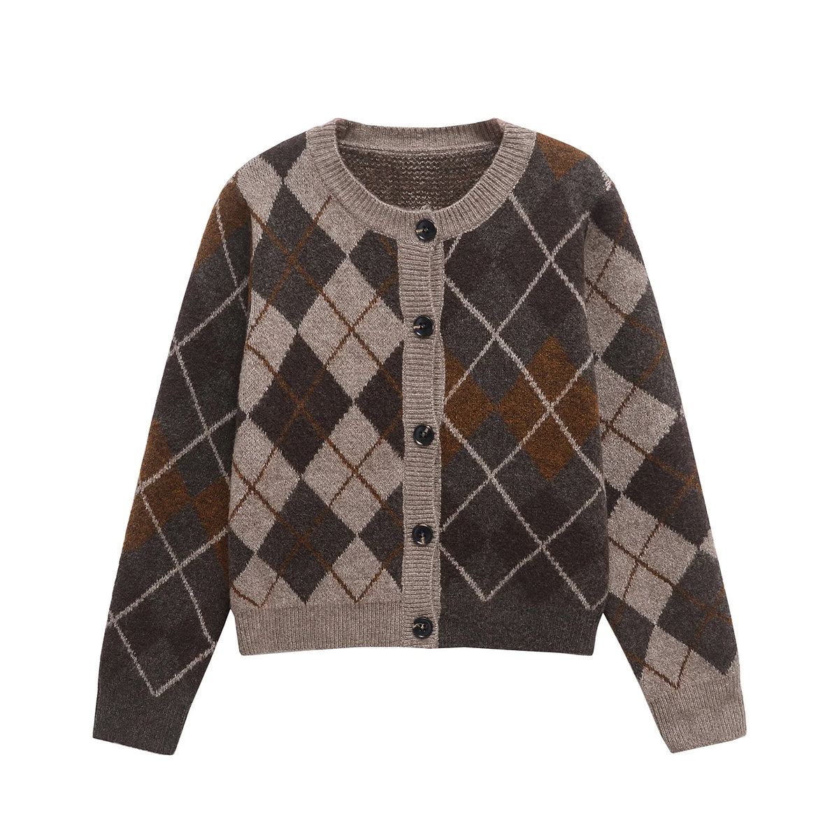 Dani Argyle Knit Cardigan