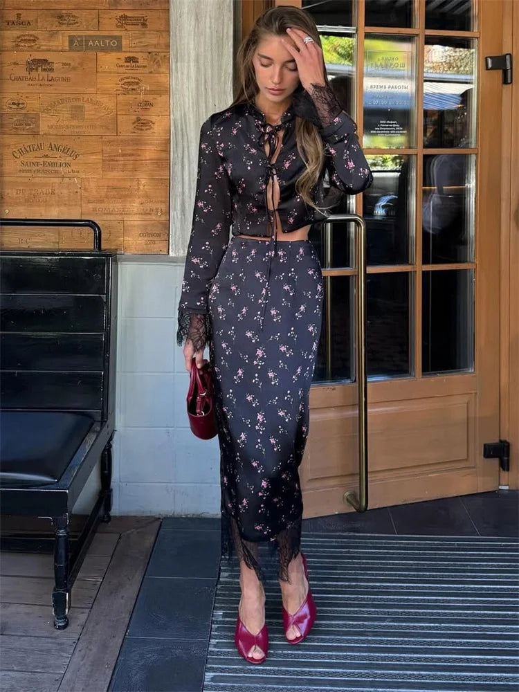 ROUZI LACE UP MIDI DRESS