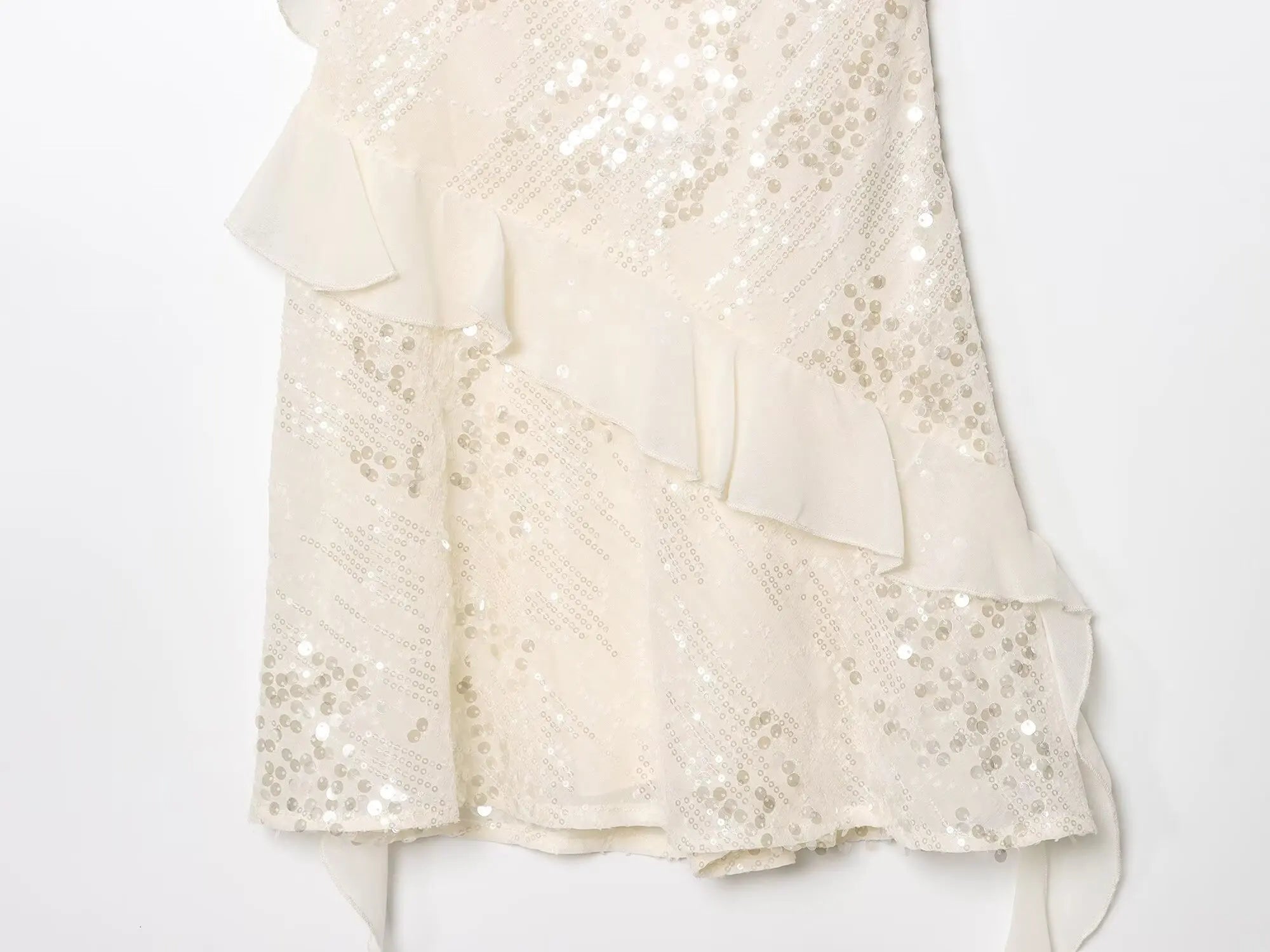 LELI SEQUIN RUFFLE MINI DRESS