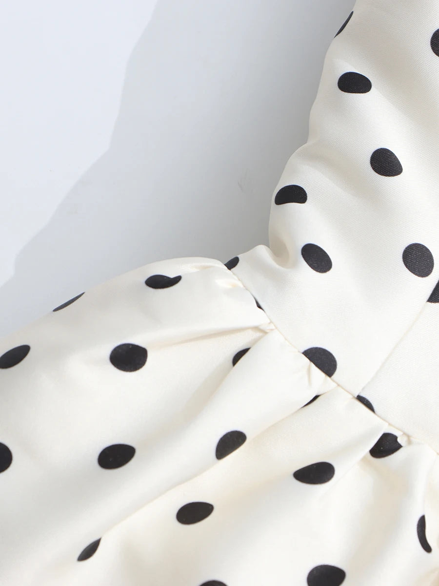 LANA POLKA DOT MIDI DRESS