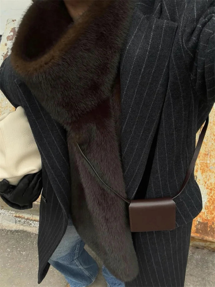 HARLI FAUX FUR TURTLENECK VEST