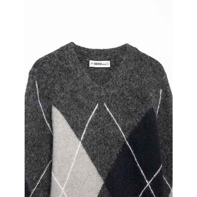 Aspen Argyle Knit Sweater