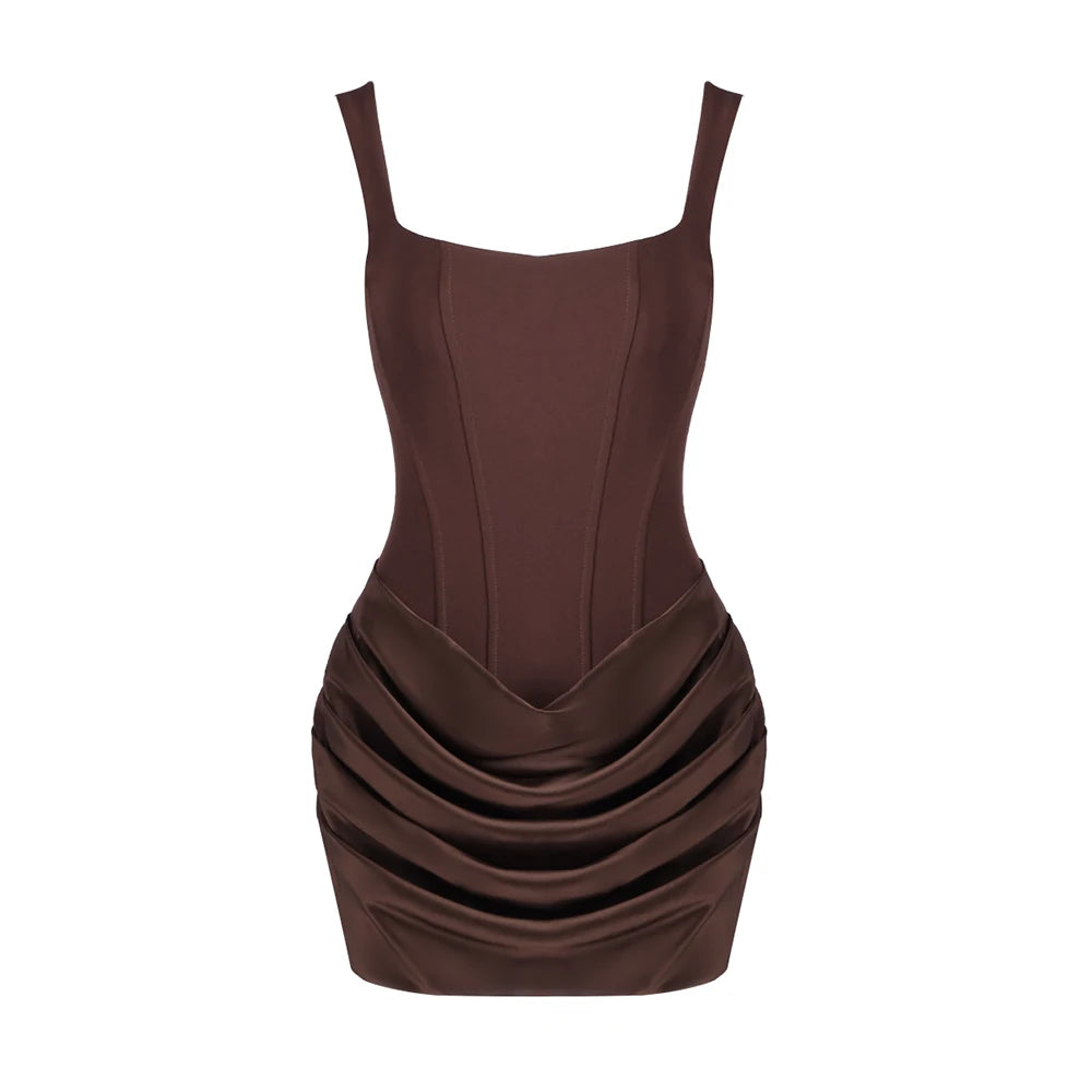 HADLEE CORSET RUCHED MINI DRESS