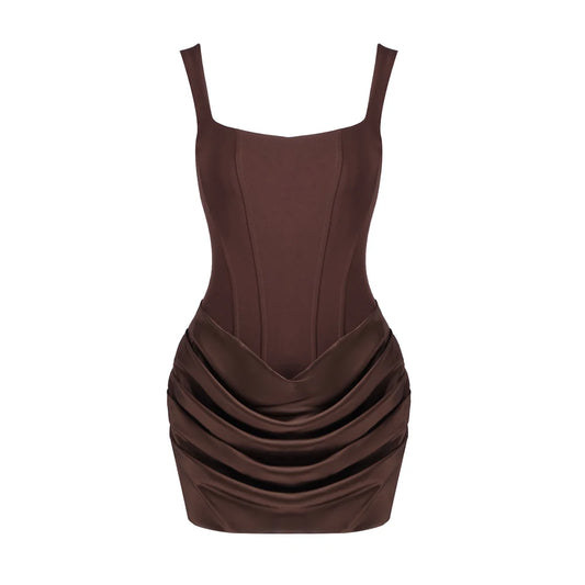 HADLEE CORSET RUCHED MINI DRESS