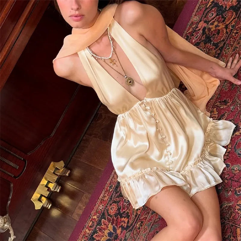 MARGARET SATIN MINI DRESS