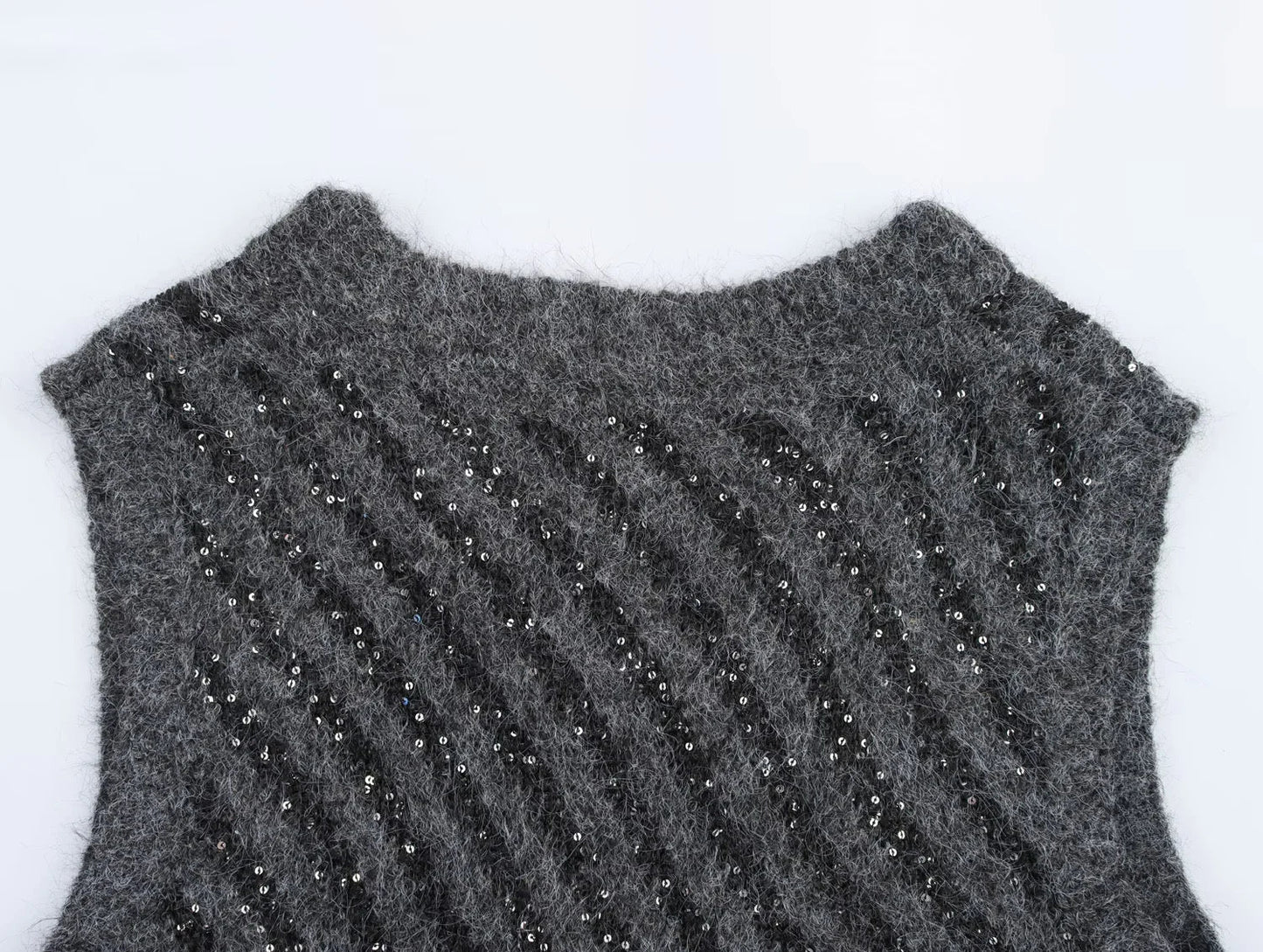 SEQUIN KNITTED SWEATER VEST