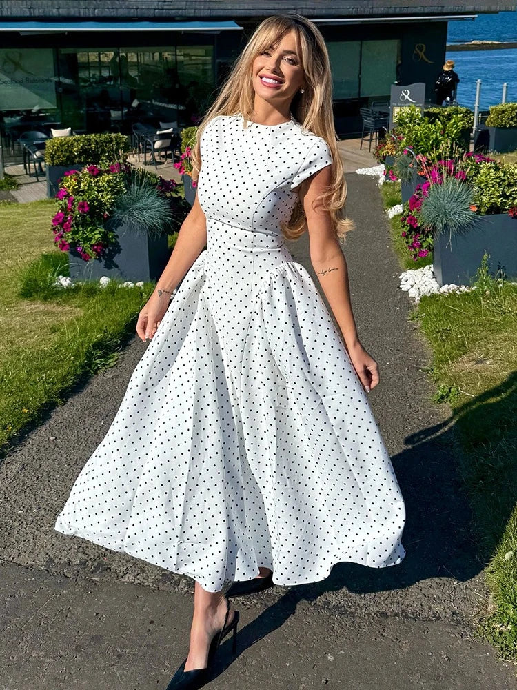 RAIA POLKA DOT MAXI DRESS