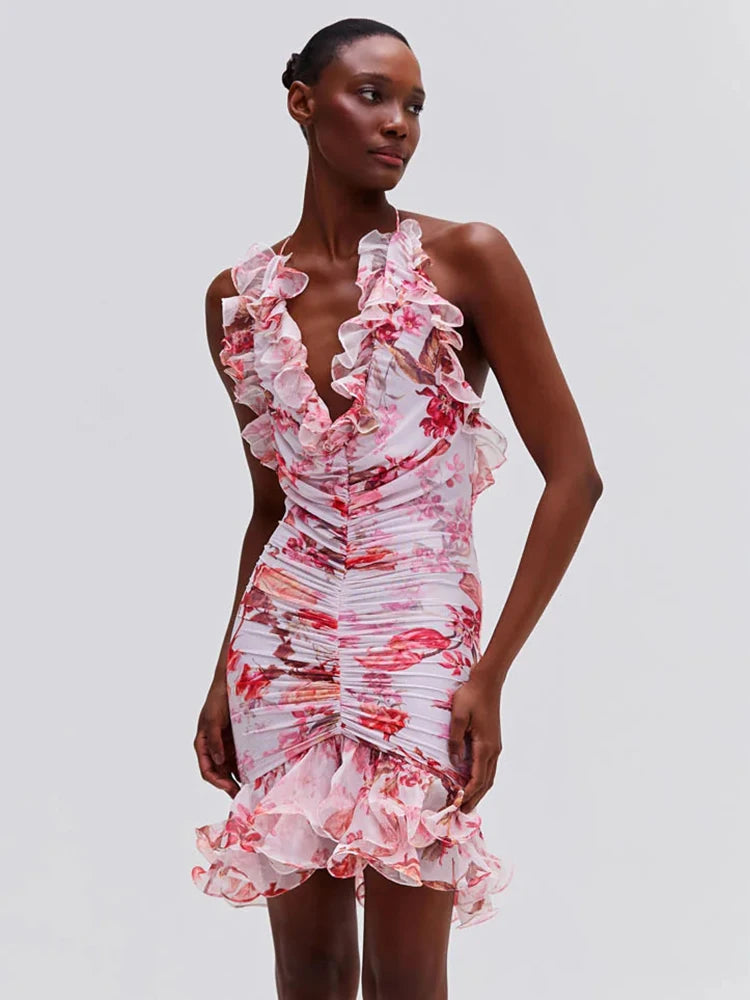 SOLVEIG RUFFLE MINI DRESS