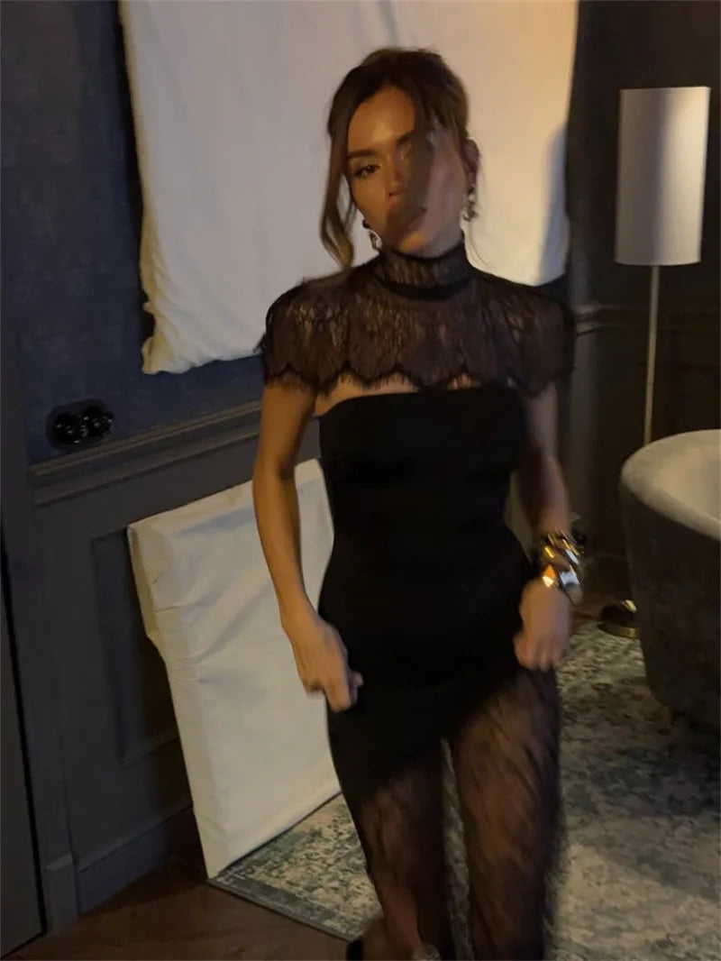 Amber Lace Mini Dress