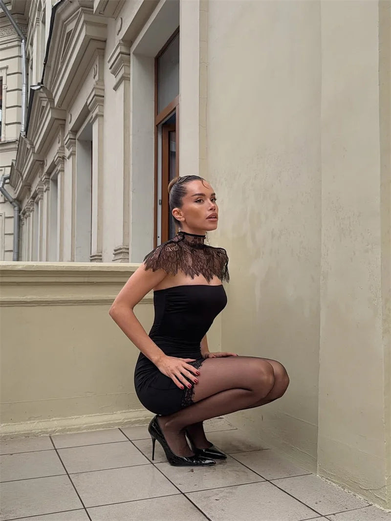 Amber Lace Mini Dress