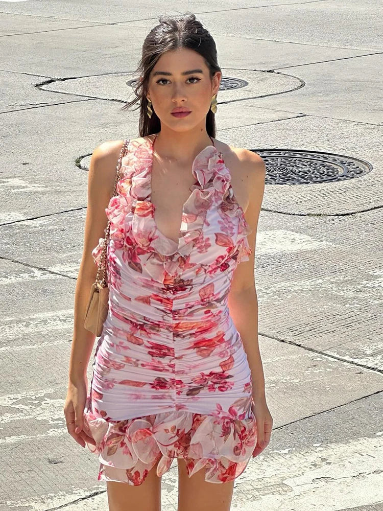 SOLVEIG RUFFLE MINI DRESS