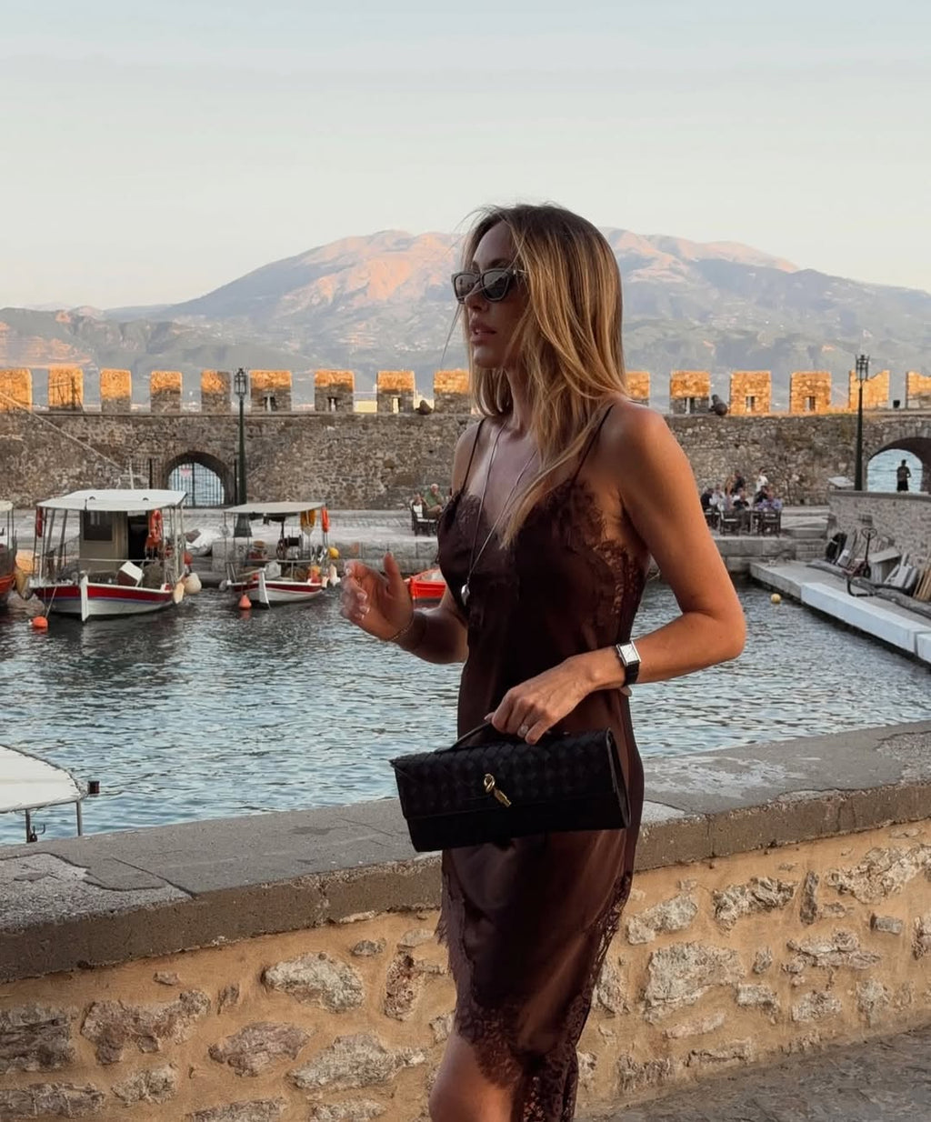 AMAYA LACE SATIN DRESS