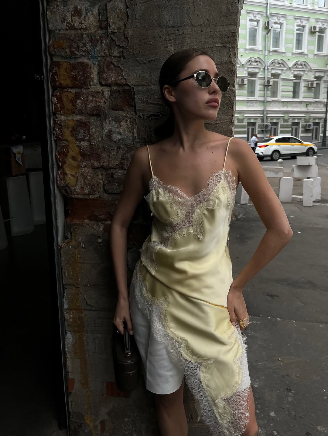 AMAYA LACE SATIN DRESS