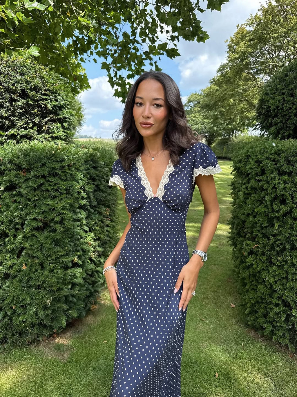 MARGO POLKA DOT MIDI DRESS