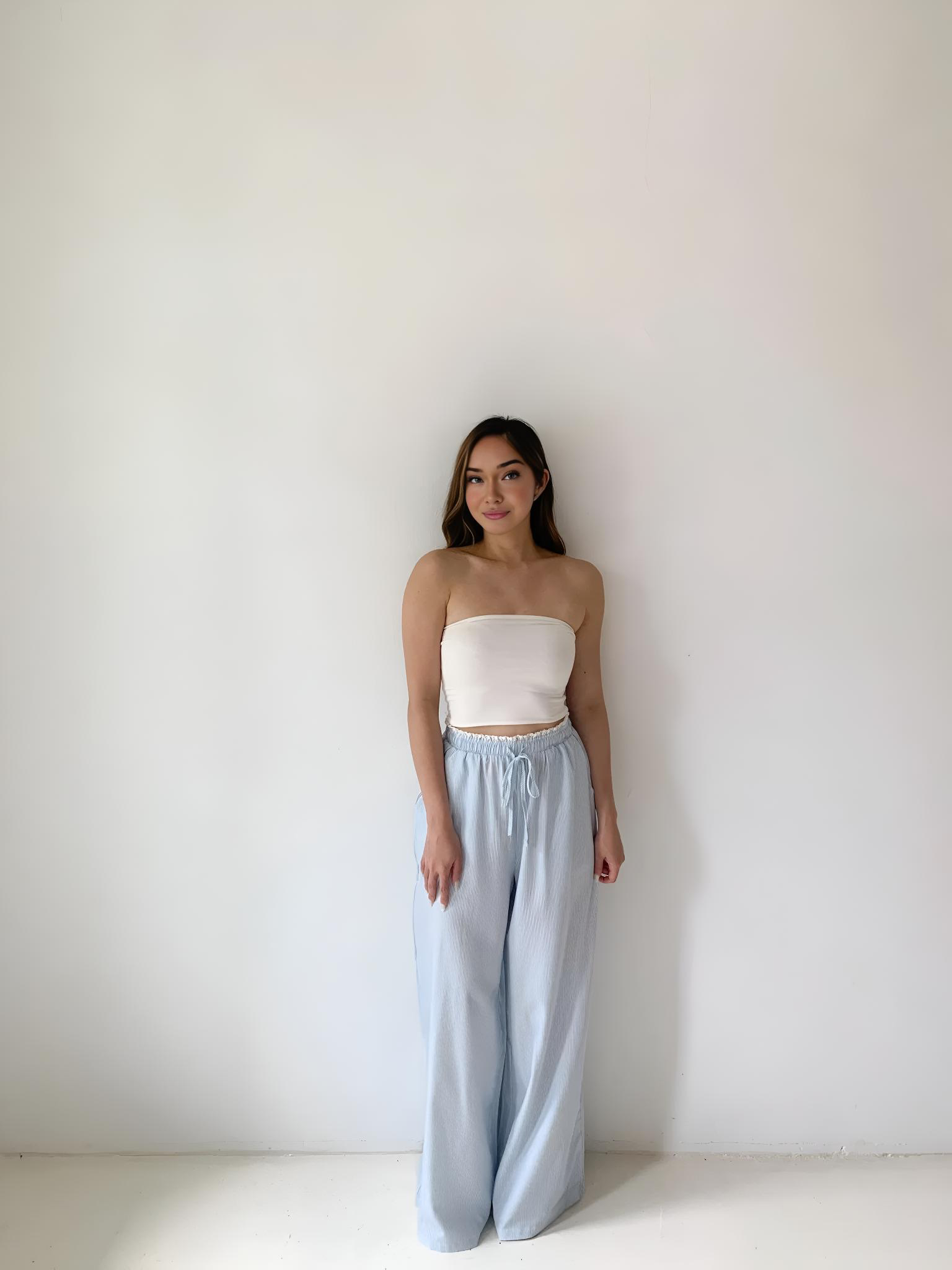 SOLENE STRIPED TWO PIECE SET BLUE