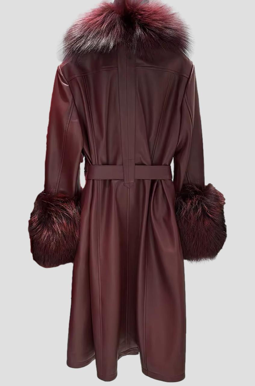 MARGOT FOX FUR LEATHER TRENCH COAT