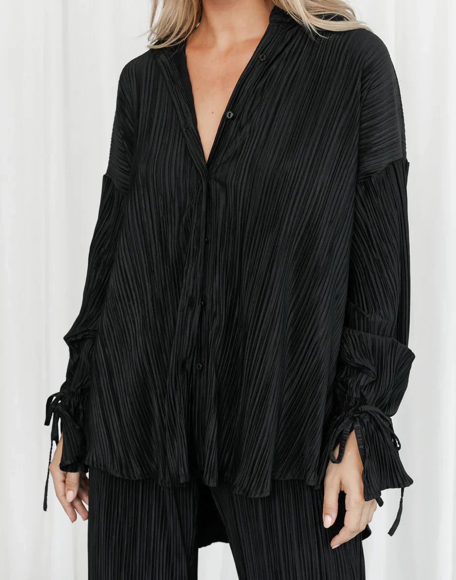 SERENITY PLEATED SHIRT + PANTS SET