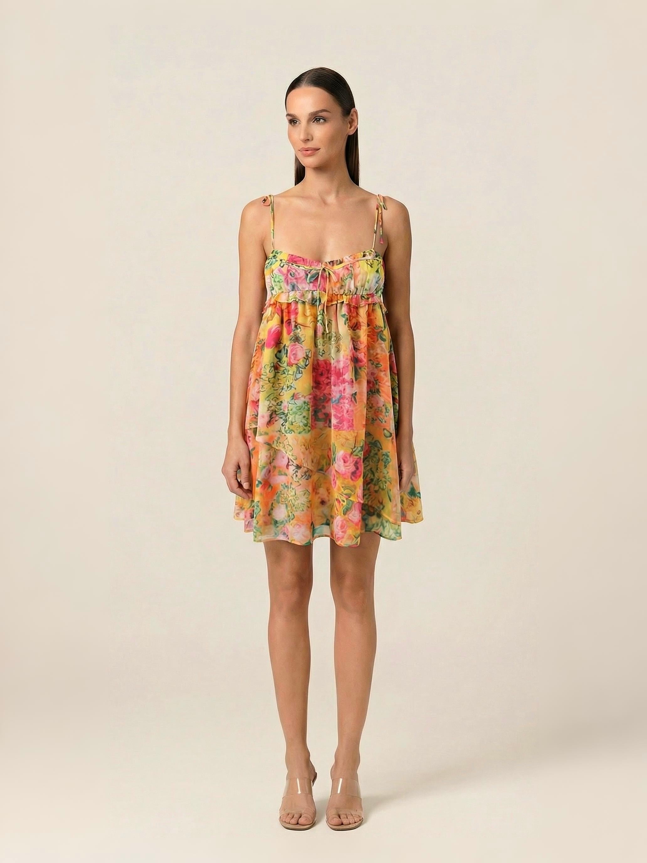 Woman wearing a floral dress