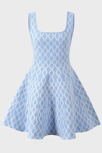 NELA PLAID MINI DRESS BLUE