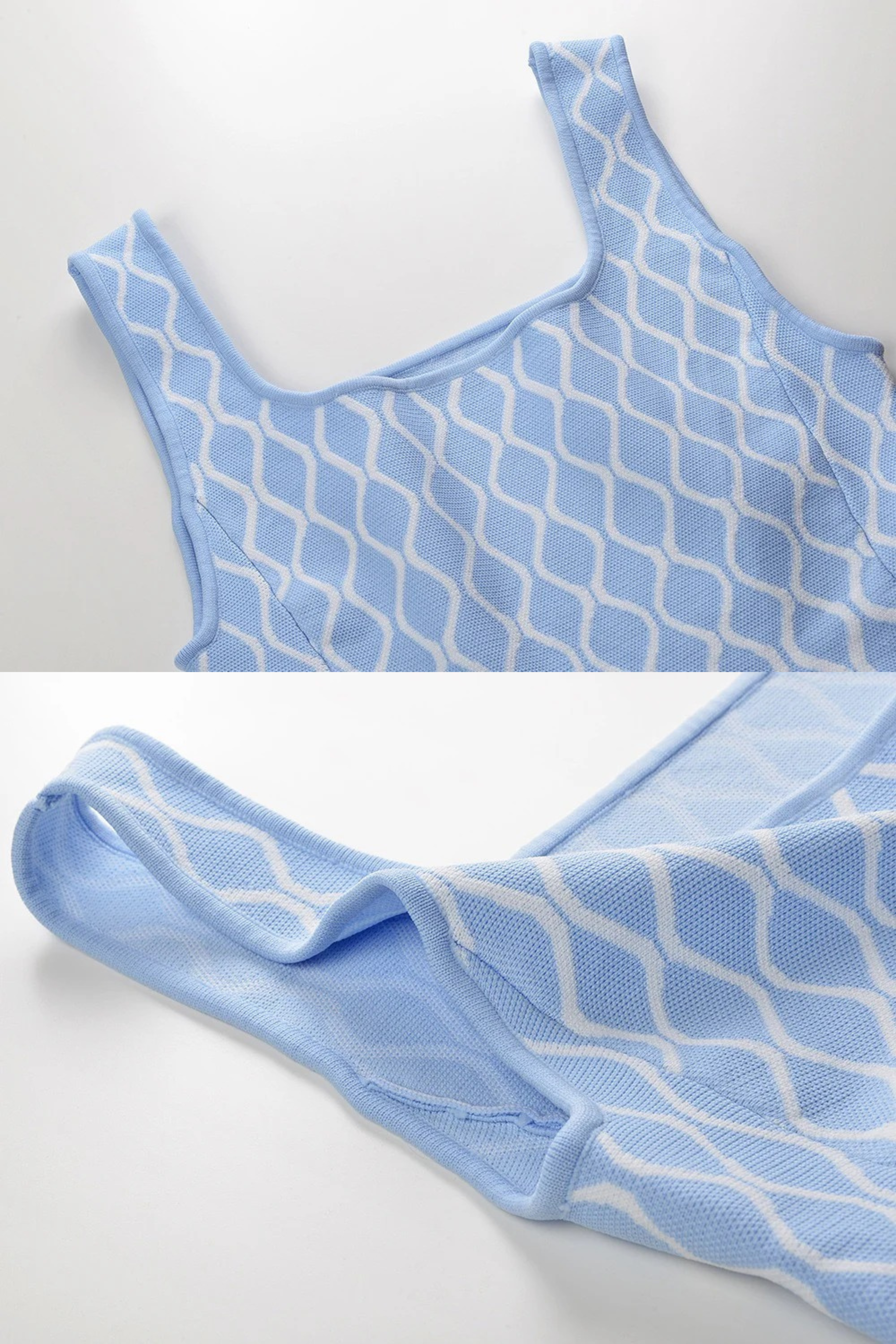 NELA PLAID MINI DRESS BLUE