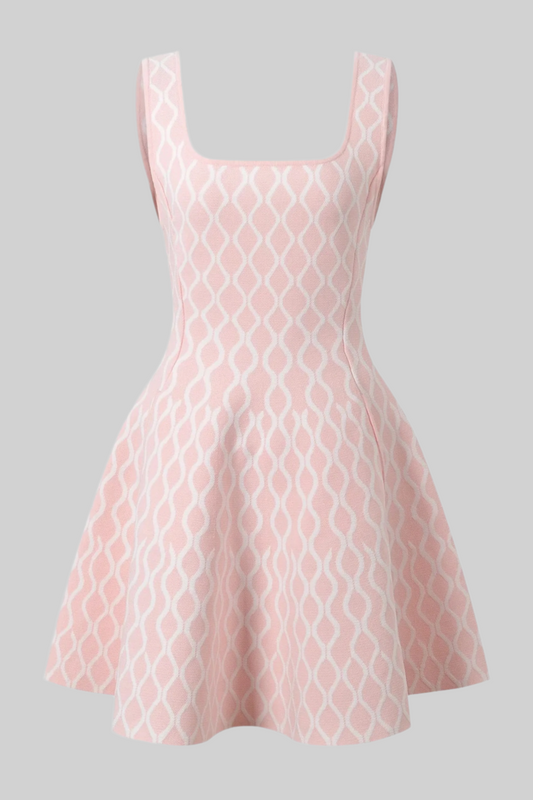 NELA PLAID MINI DRESS PINK