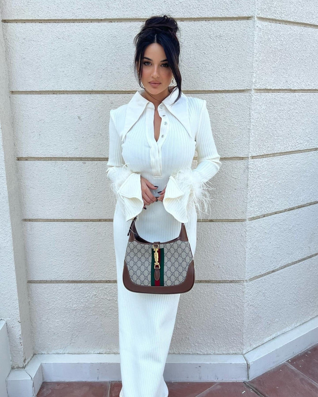 NINA FEATHER MAXI DRESS