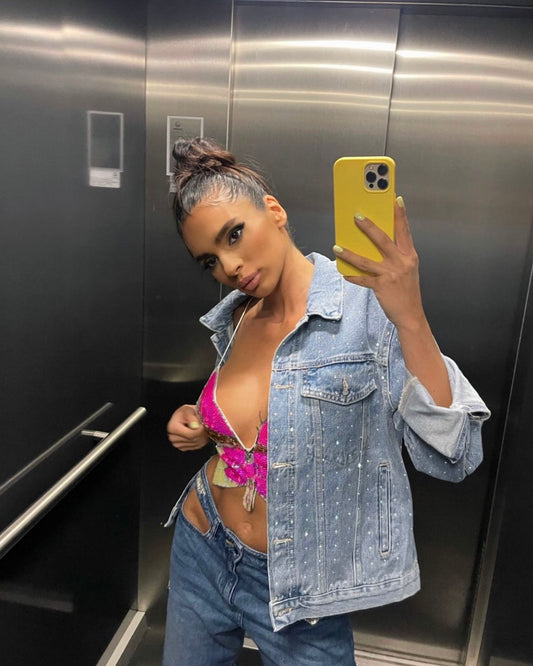 HALSEY BUTTERFLY SEQUIN TOP