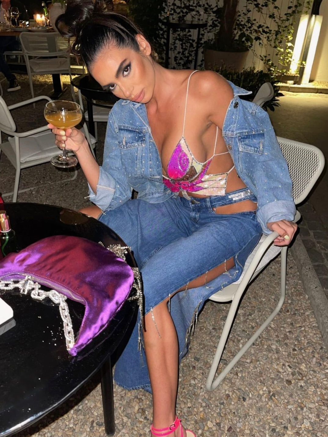 HALSEY BUTTERFLY SEQUIN TOP