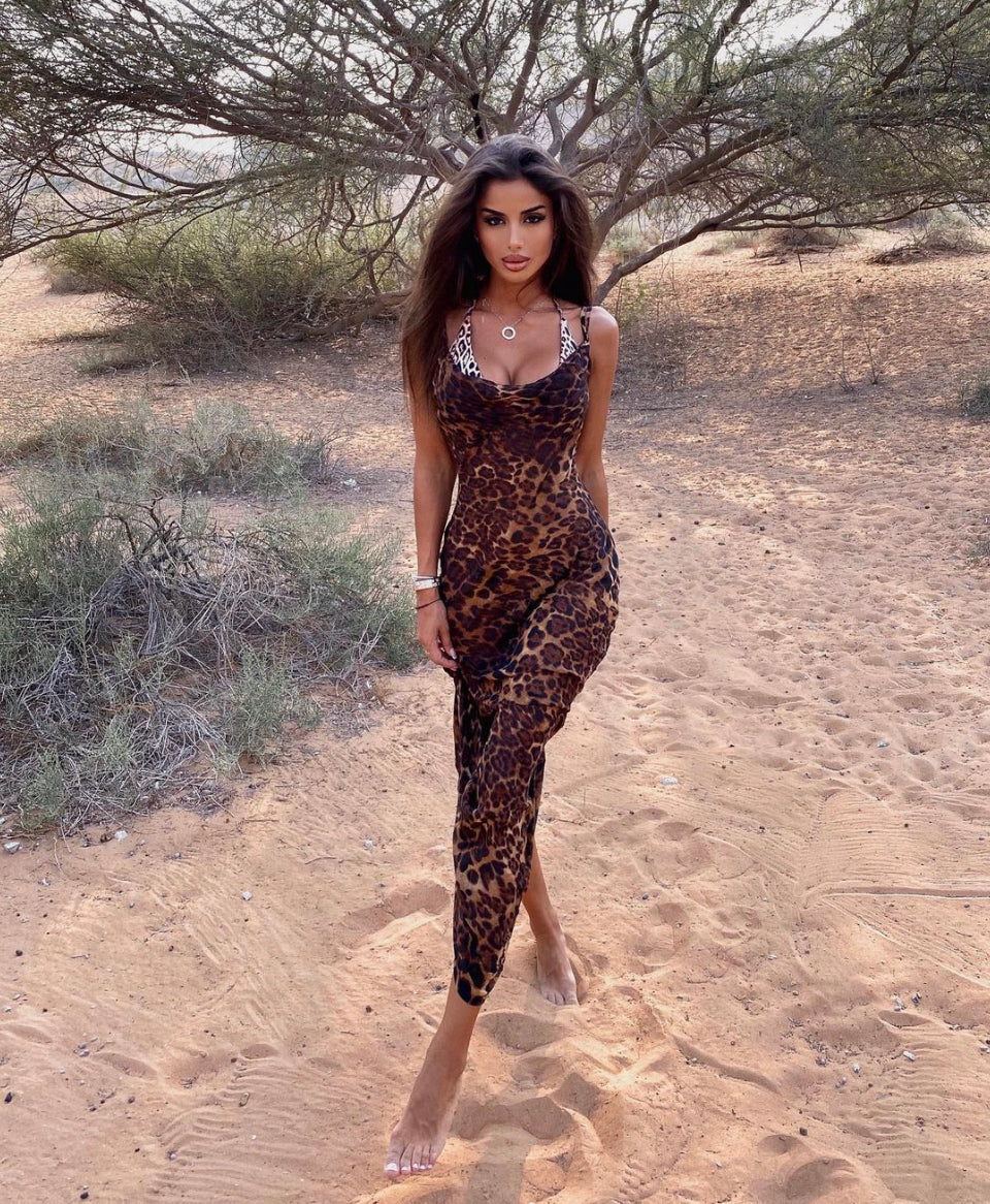 MARIA LEOPARD MAXI DRESS