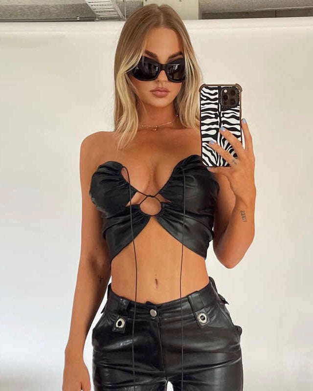 DELILAH PU LEATHER TOP