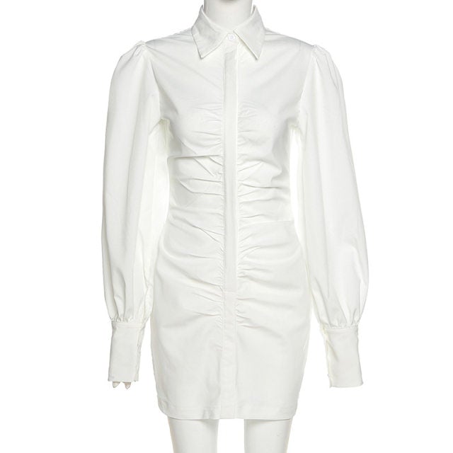 TALITA RUCHED SHIRT DRESS