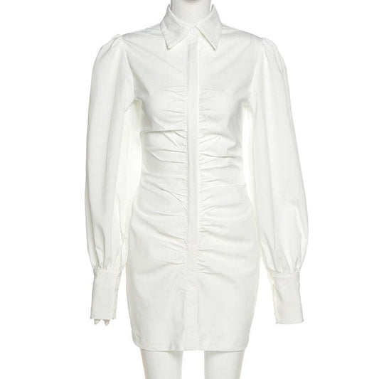 TALITA RUCHED SHIRT DRESS